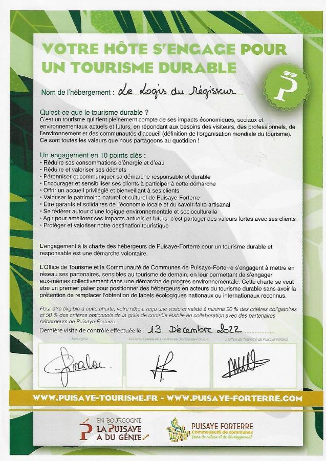 Le Logis Du Regisseur Acomodação com café da manhã Charny-Oree-de-Puisaye Exterior foto